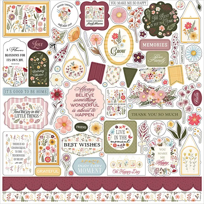 Pressed Floral Scrapbook Collection Kit, 12" x 12" - Carta Bella