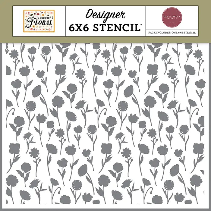 Pressed Wildflower Stencil - Pressed Floral - Carta Bella