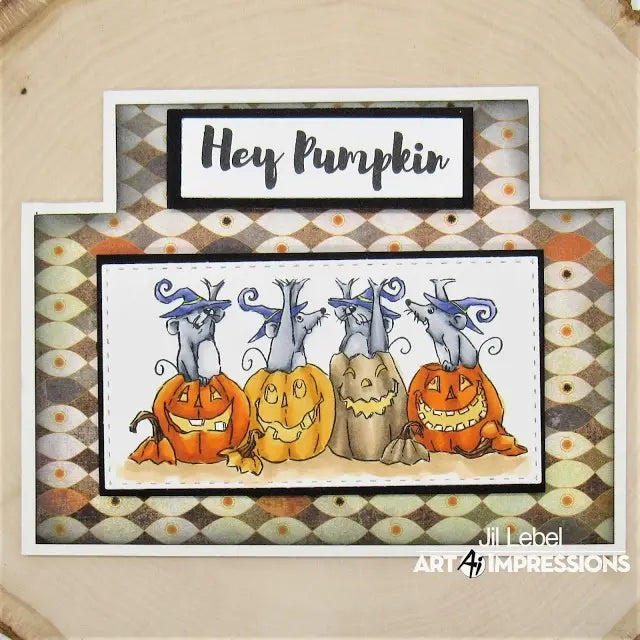 Pumpkin Mice Flip Card Stamps - Art Impressions