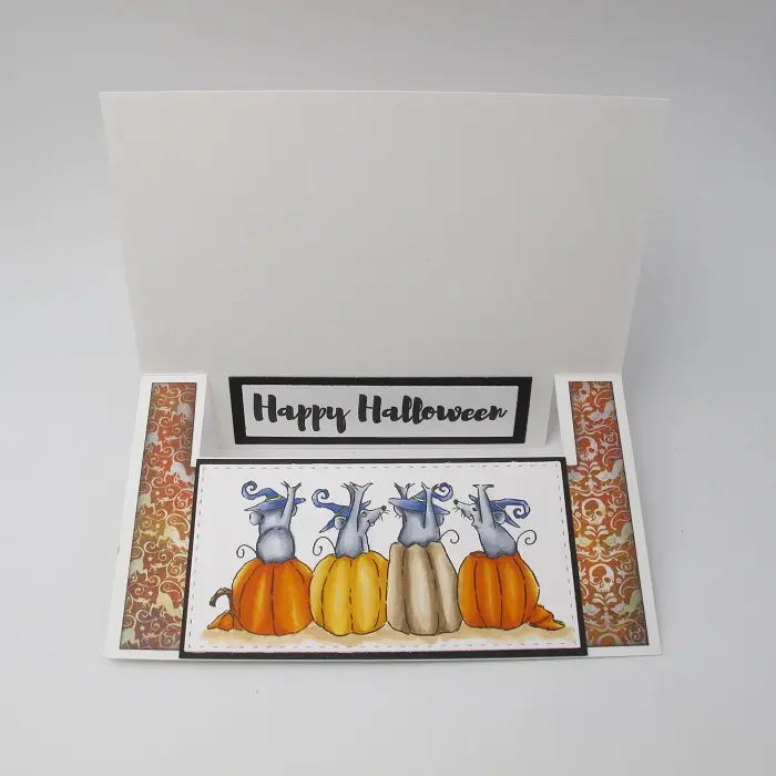 Pumpkin Mice Flip Card Stamps - Art Impressions