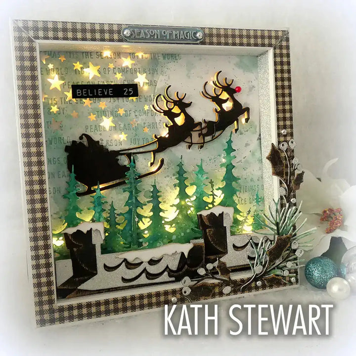 View 4 of Reindeer Sleigh Thinlits Die Set by Tim Holtz - Sizzix