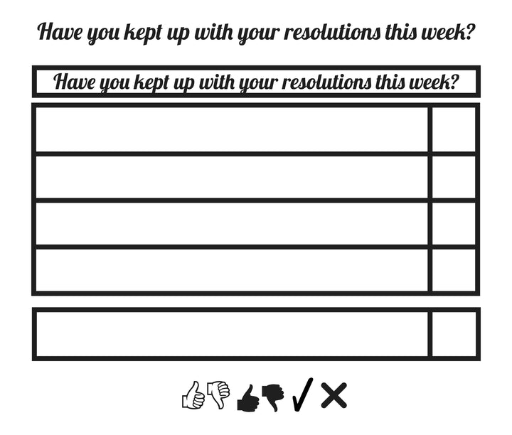Weekly Resolution Tracker SVG Image File Download for Craft Projects