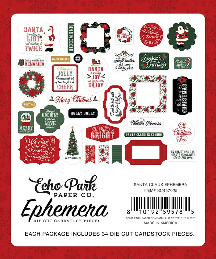 Santa Claus Ephemera Die Cuts - Echo Park