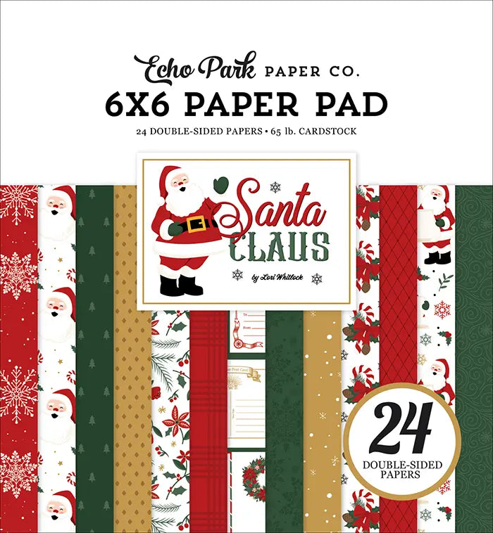 Santa Claus Paper Pad, 6" x 6" - Echo Park