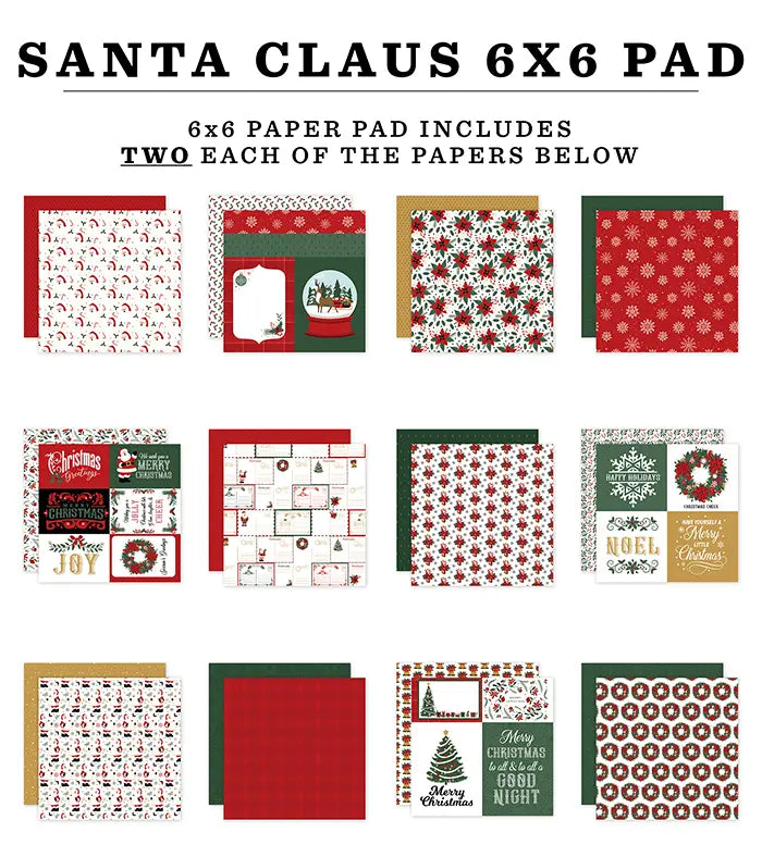 Santa Claus Paper Pad, 6" x 6" - Echo Park