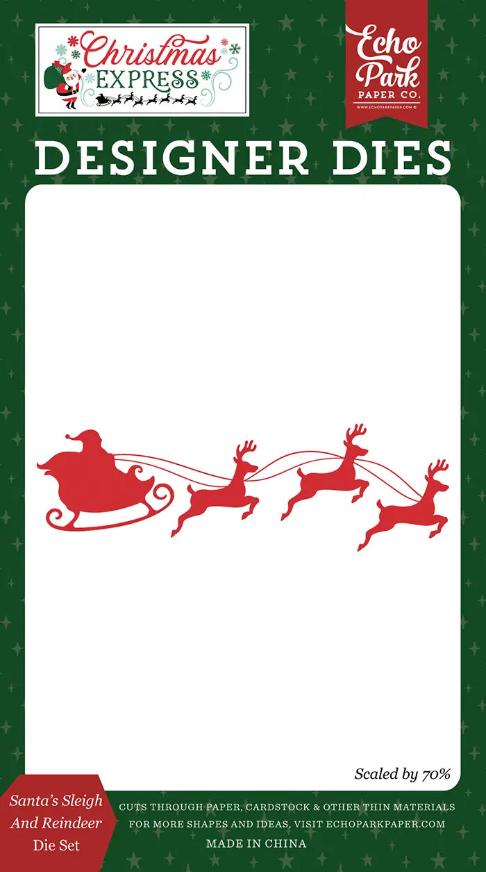 Santa's Sleigh And Reindeer Die Set - Christmas Express - Echo Park
