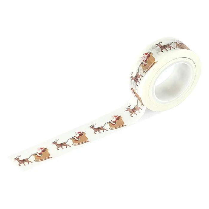 Santa's Sleigh And Reindeer Washi Tape - Christmas Village - Carta Bella