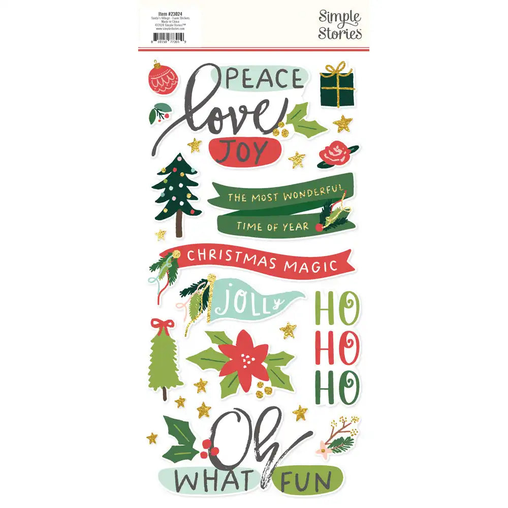 Santa's Village Foam Stickers - Simple Stories
