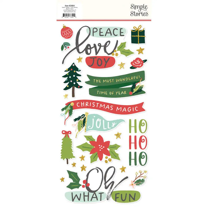 Santa's Village Foam Stickers - Simple Stories