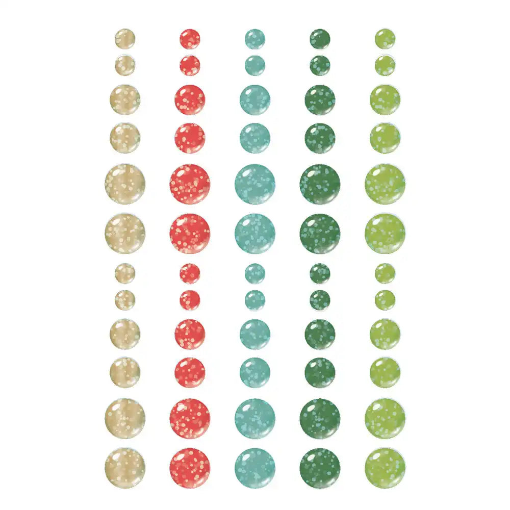 Santa's Village Glitter Enamel Dots - Simple Stories