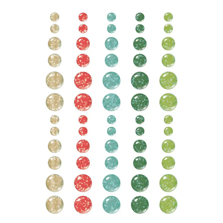 Santa's Village Glitter Enamel Dots - Simple Stories
