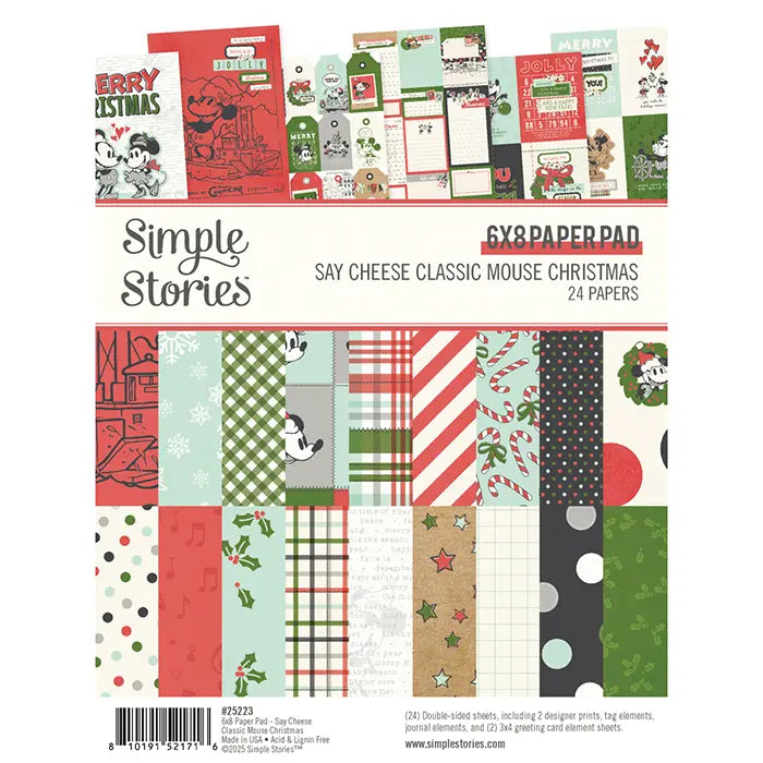 Classic Mouse Christmas Paper Pad, 6" x 8" - Say Cheese - Simple Stories