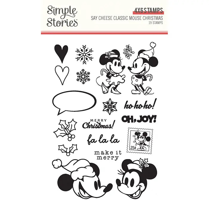 Say Cheese Classic Mouse Christmas Stamps - Simple Stories
