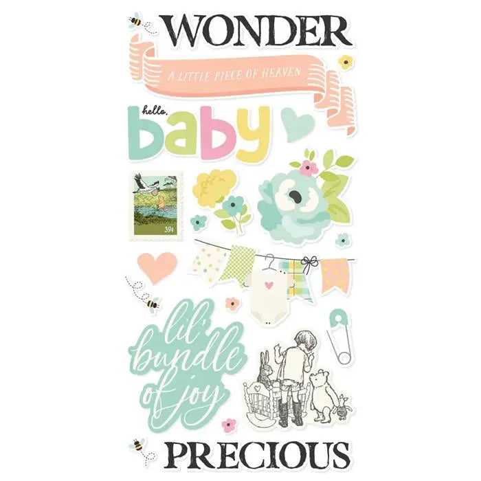 Say Cheese Classic Pooh Baby Foam Stickers - Simple Stories