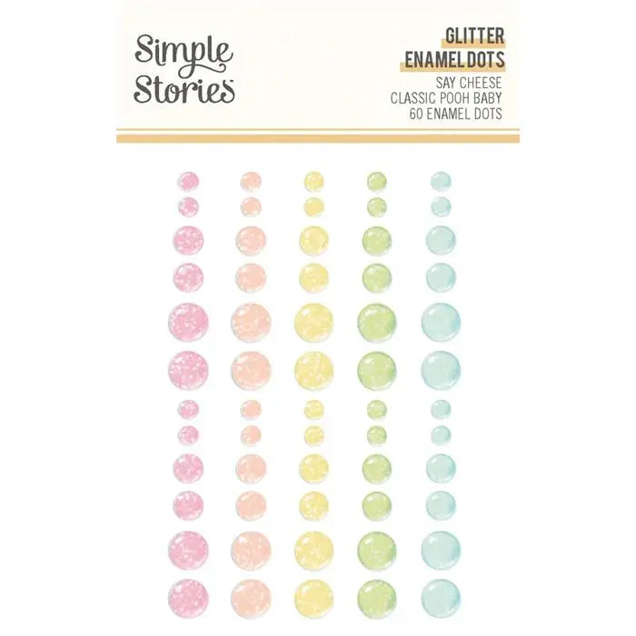Say Cheese Classic Pooh Baby Glitter Enamel Dots - Simple Stories