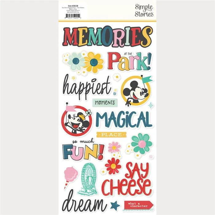 Say Cheese Happiest Place Foam Stickers - Simple Stories