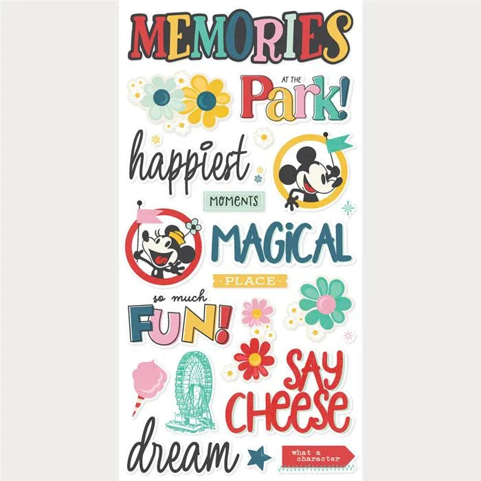 Say Cheese Happiest Place Foam Stickers - Simple Stories