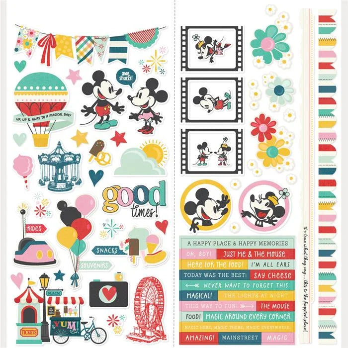 Say Cheese Happiest Place Cardstock Stickers Icons - Simple Stories
