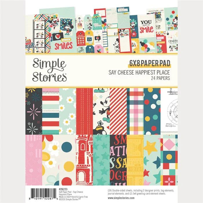 Say Cheese Happiest Place Paper Pad, 6" x 8" - Simple Stories