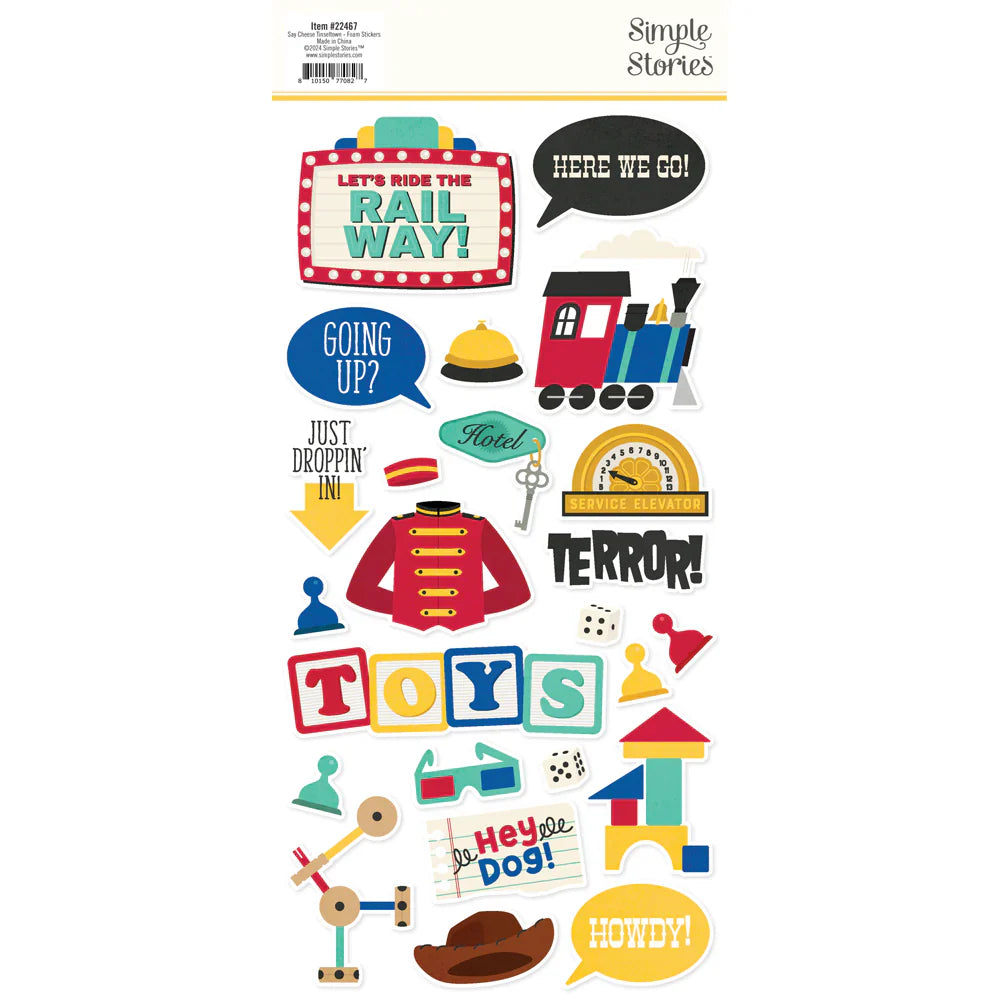 Say Cheese Tinseltown Foam Stickers - Simple Stories