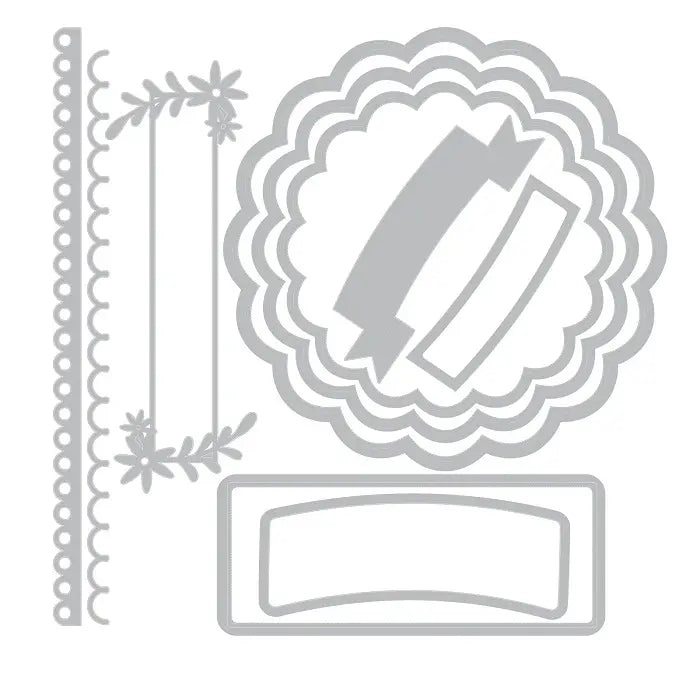 Scalloped Circles, Borders & Banners Thinlits Die Set - Catherine Pooler - Sizzix