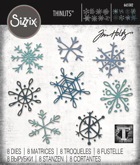 Scribbly Snowflakes Thinlits Die Set Die Set 8PK - Back from the Vault - Tim Holtz - Sizzix