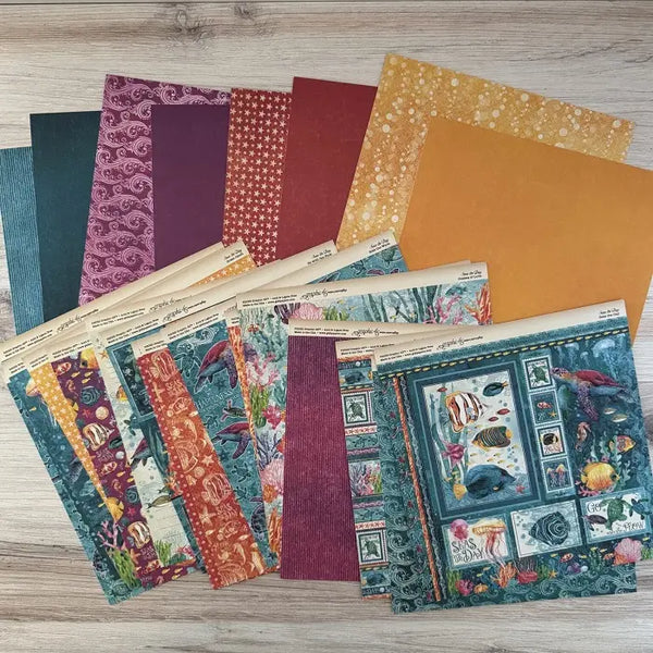 Graphic 45 Seas the Day Scrapbook Collection Pack, 8