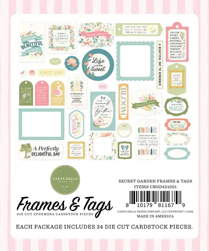 Secret Garden Frames & Tags - Carta Bella