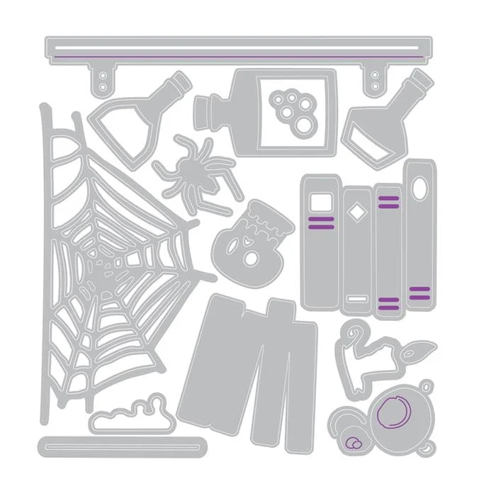 Laboratory Side Order Thinlits Die Set 2D Texture Fades by Tim Holtz (Vault) - Halloween Collection - Sizzix