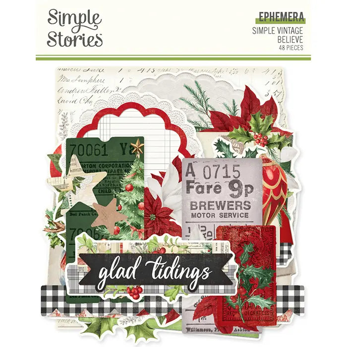 Simple Vintage Believe Ephemera Die Cuts - Simple Stories
