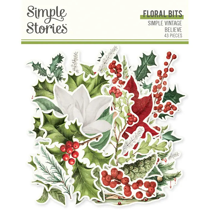 Simple Vintage Believe Floral Bits & Pieces - Simple Stories
