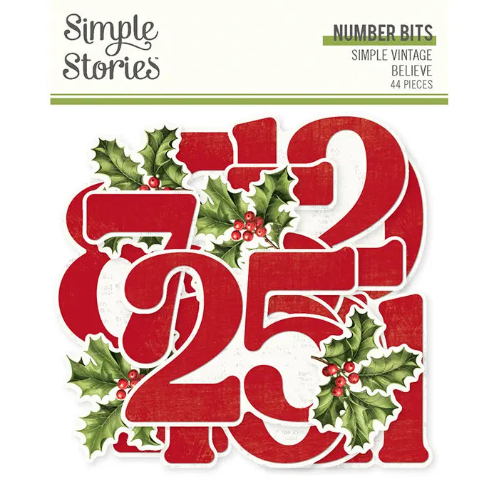 Simple Vintage Believe Number Bits & Pieces - Simple Stories