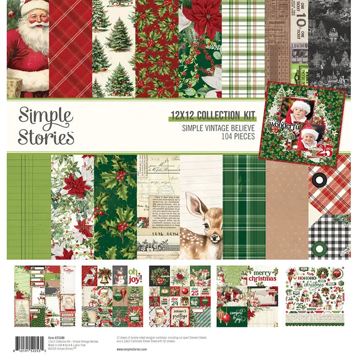 Simple Vintage Believe Scrapbook Collection Kit, 12" x 12" - Simple Stories