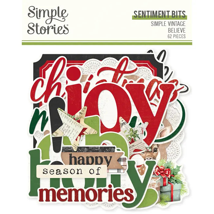 Simple Vintage Believe Sentiments Bits & Pieces - Simple Stories