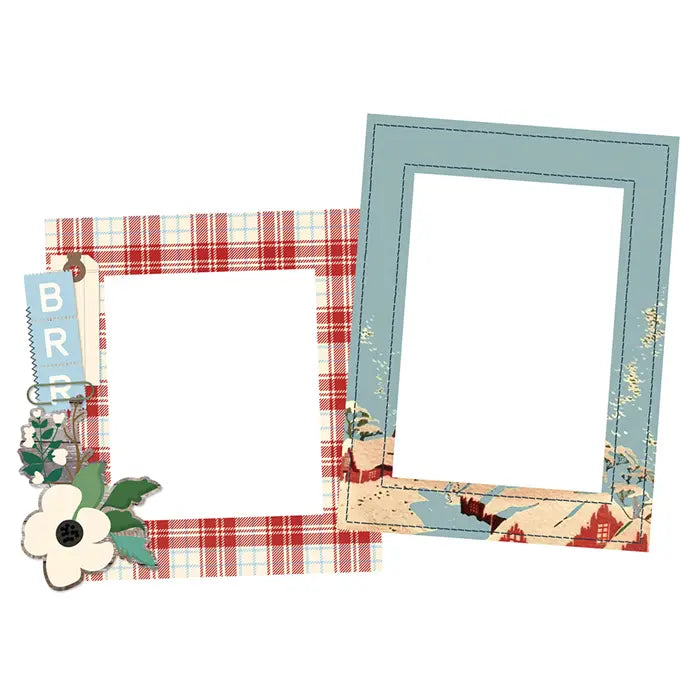Simple Vintage Flannel Season Chipboard Frames - Simple Stories