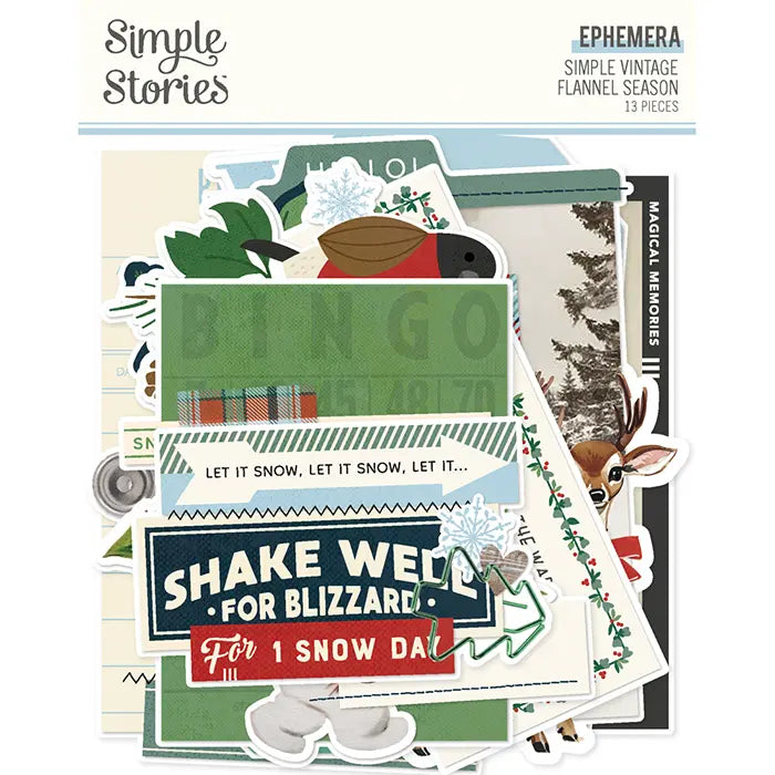 Simple Vintage Flannel Season Ephemera Bits & Pieces - Simple Stories