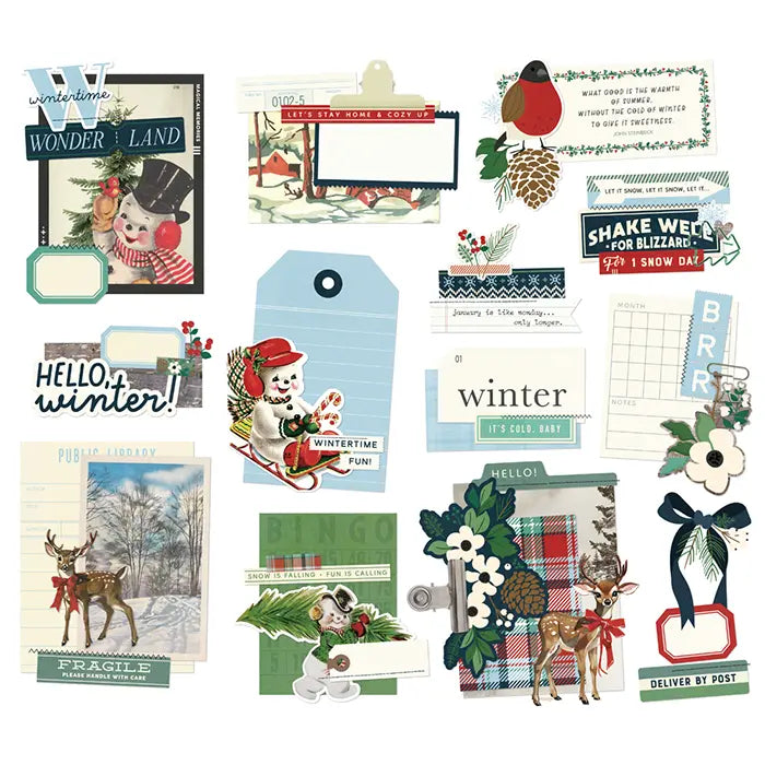 Simple Vintage Flannel Season Ephemera Bits & Pieces - Simple Stories