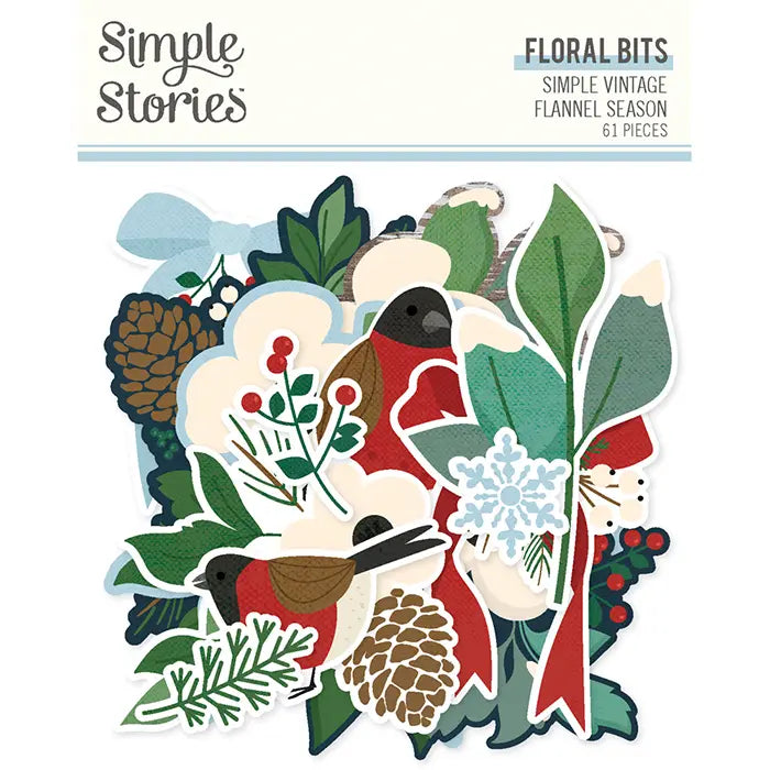 Simple Vintage Flannel Season Floral Bits & Pieces - Simple Stories
