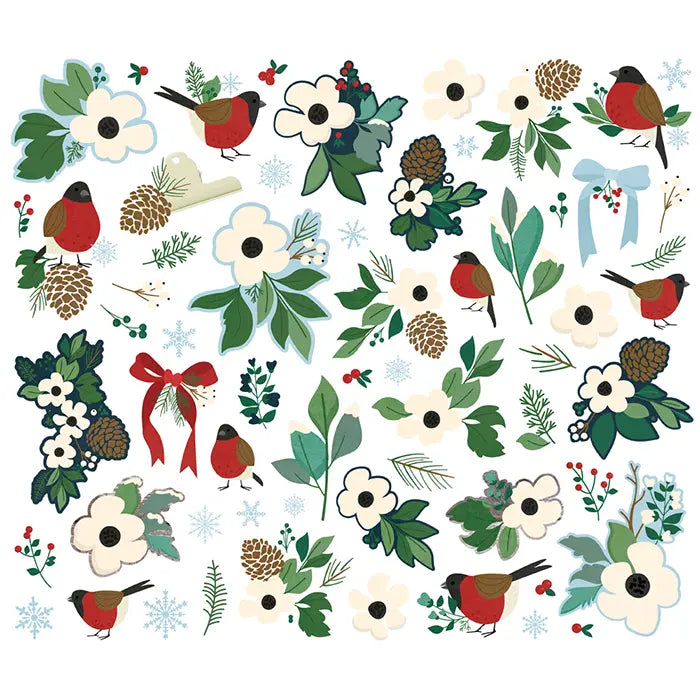 Simple Vintage Flannel Season Floral Bits & Pieces - Simple Stories