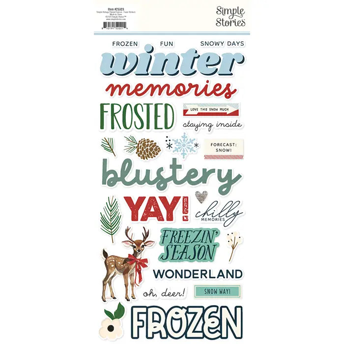 Simple Vintage Flannel Season Foam Stickers - Simple Stories