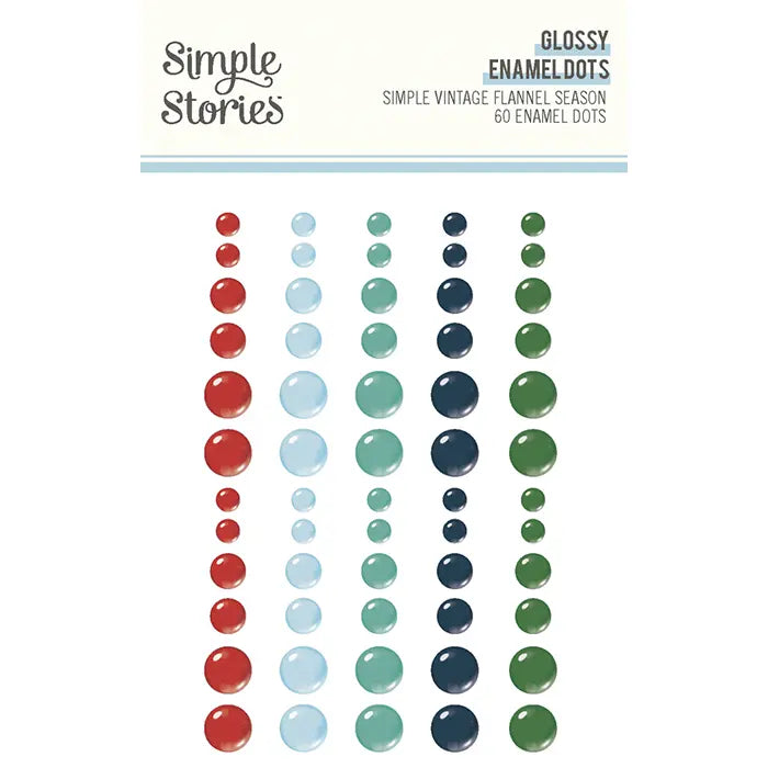 Simple Vintage Flannel Season Glossy Enamel Dots - Simple Stories
