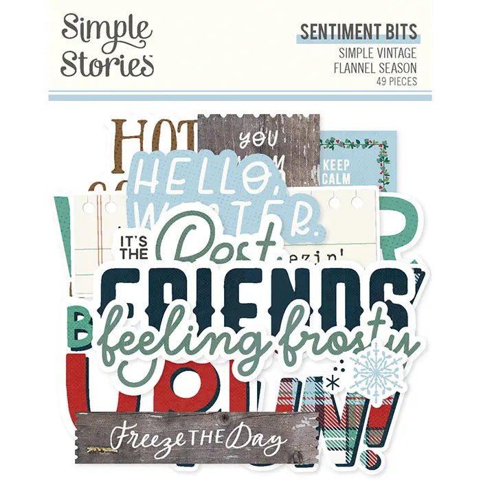 Simple Vintage Flannel Season Sentiment Bits & Pieces - Simple Stories