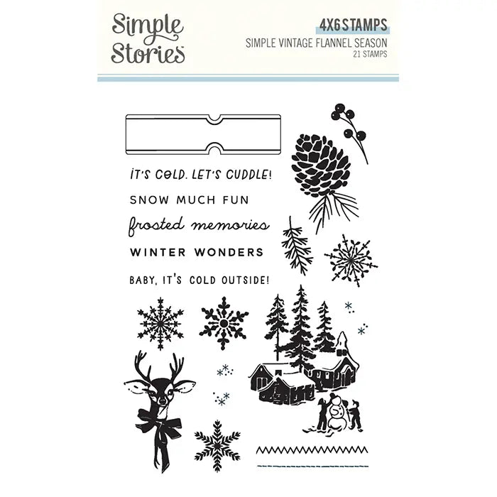 Simple Vintage Flannel Season Stamps - Simple Stories