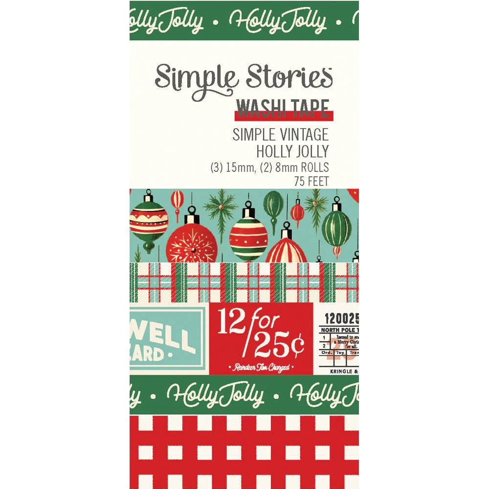 Simple Vintage Holly Jolly Washi Tape - Simple Stories