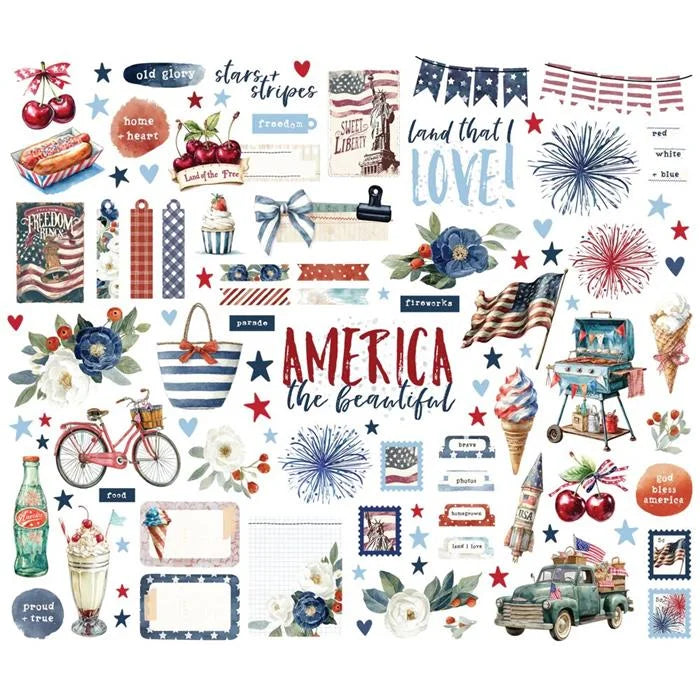 Simple Vintage Land of the Free Bits & Pieces - Simple Stories