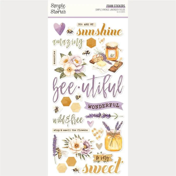 Simple Vintage Lavender Fields Foam Stickers - Simple Stories