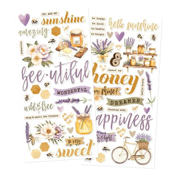 Simple Vintage Lavender Fields Foam Stickers - Simple Stories
