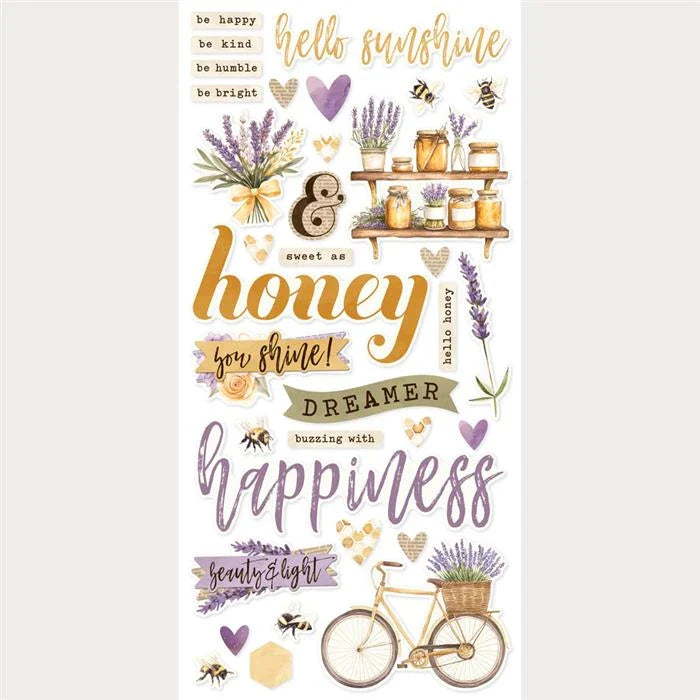 Simple Vintage Lavender Fields Foam Stickers - Simple Stories