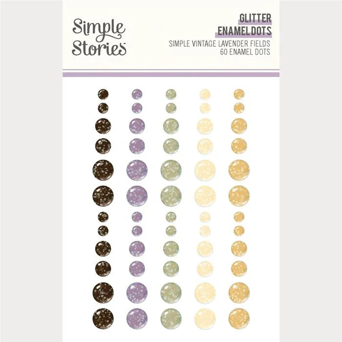 Simple Vintage Lavender Fields Glitter Enamel Dots - Simple Stories