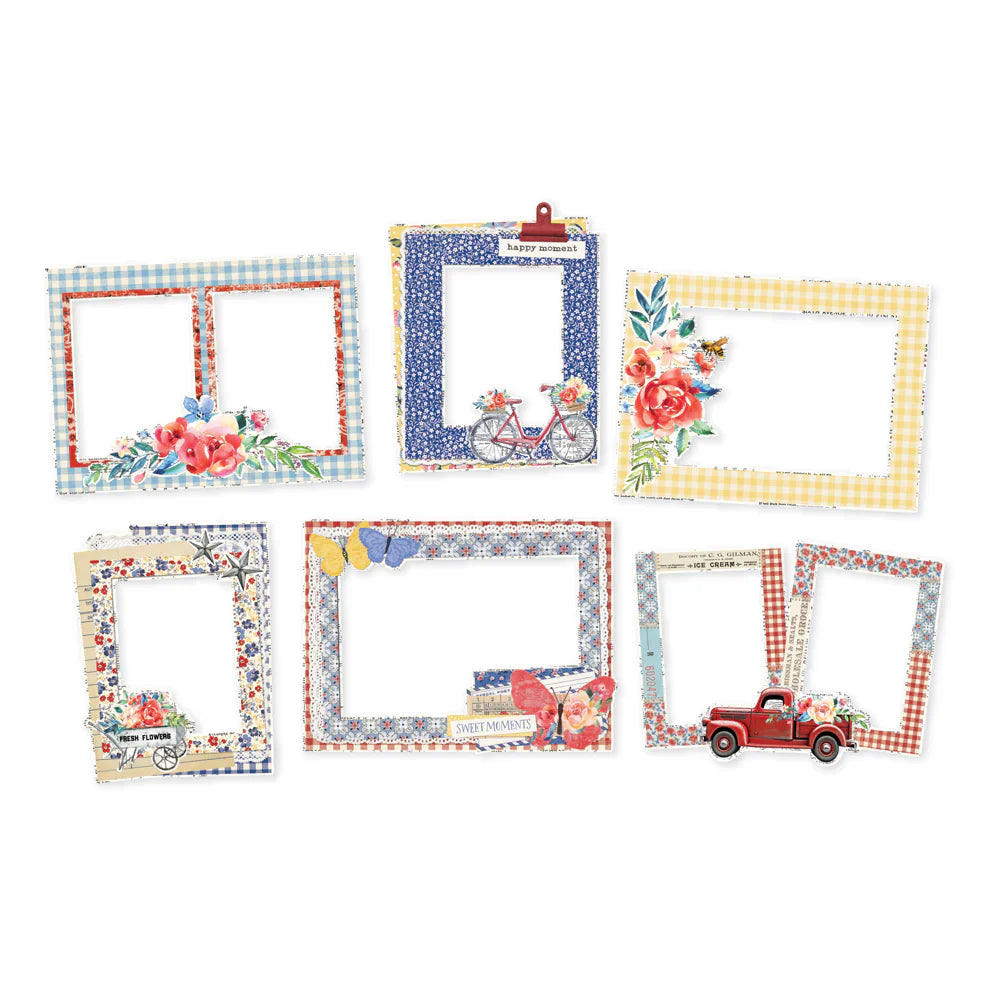 Simple Vintage Linen Market Chipboard Frames - Simple Stories
